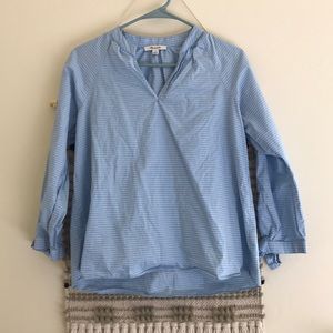 MADEWELL striped blue and white blouse size s